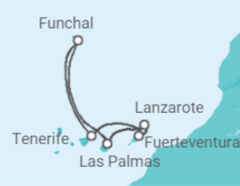 Itinerario del Crucero Islas Canarias - AIDA