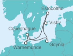Itinerario del Crucero Suecia, Polonia, Dinamarca - AIDA