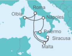 Itinerario del Crucero Malta, Italia - AIDA
