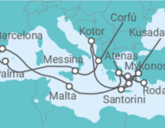 Itinerario del Crucero Malta, Grecia, Turquía, Montenegro, Italia, España - Holland America Line