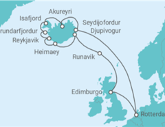 Itinerario del Crucero Islandia - Holland America Line