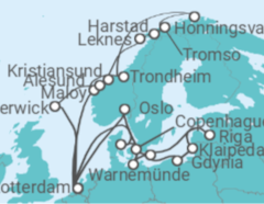 Itinerario del Crucero Fiordos y Báltico - Holland America Line