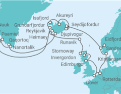 Itinerario del Crucero Eclipse solar legendario con Groenlandia y Escocia - Holland America Line