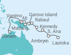 Itinerario del Crucero Desde Darwin a Lautoka - Silversea