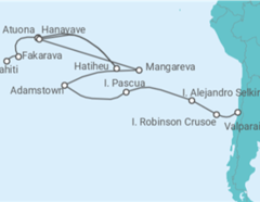 Itinerario del Crucero El paraíso de la Polinesia Francesa - Silversea
