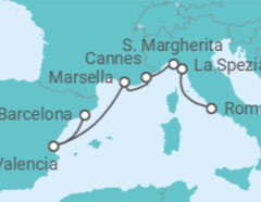 Itinerario del Crucero Italia, España y Riviera Francesa - Con vuelos - Royal Caribbean