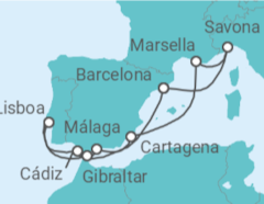 Itinerario del Crucero Aromas mediterráneos - Costa Cruceros