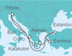 Itinerario del Crucero Grecia, Turquía e Italia - MSC Cruceros