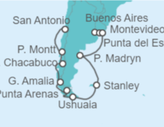 Itinerario del Crucero Desde Buenos Aires (Argentina) a San Antonio (Santiago de Chile) - Holland America Line