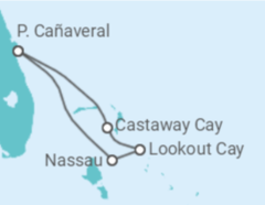 Itinerario del Crucero Bahamas y Castaway Cay - Disney Cruise Line