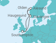 Itinerario del Crucero Noruega - Disney Cruise Line