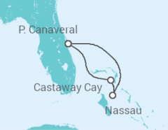 Itinerario del Crucero Estados Unidos y Castaway - Disney Cruise Line