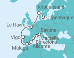 Itinerario del Crucero Francia, España - Costa Cruceros