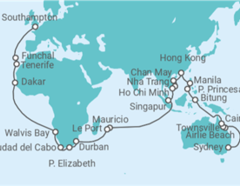 Itinerario del Crucero Segmento vuelta al mundo: de Sydney a Southampton - Cunard