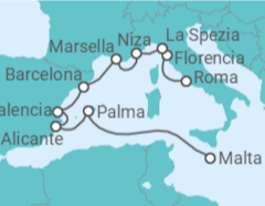 Itinerario del Crucero Joyas costeras mediterráneas - Oceania Cruises