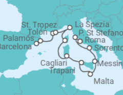 Itinerario del Crucero Tesoros franceses e italianos - Oceania Cruises
