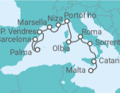 Itinerario del Crucero Mediterráneo romántico - Oceania Cruises