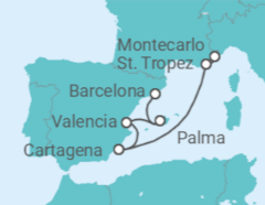 Itinerario del Crucero La ostentación de Mónaco y la Costa Azul - Silversea