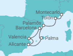 Itinerario del Crucero La costa mediterránea - Silversea