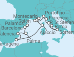 Itinerario del Crucero Doradas playas y rica historia - Silversea