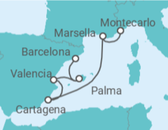 Itinerario del Crucero Recorriendo los mejores destinos del Mediterráneo  - Silversea