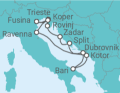 Itinerario del Crucero Romanticismo veneciano - Silversea