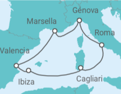 Itinerario del Crucero La música del Mediterráneo TI - MSC Cruceros