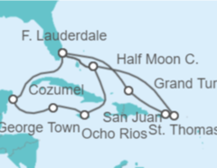 Itinerario del Crucero Bahamas, Puerto Rico, Islas Vírgenes - EEUU, Estados Unidos (EE.UU.), Jamaica, Islas Caimán, Méxi... - Holland America Line