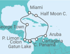 Itinerario del Crucero Aruba, Colombia, Panamá, Costa Rica, Islas Caimán - Holland America Line