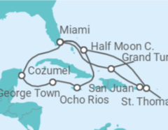 Itinerario del Crucero Bahamas, Puerto Rico, Islas Vírgenes - EEUU, Estados Unidos (EE.UU.), Jamaica, Islas Caimán, Méxi... - Holland America Line