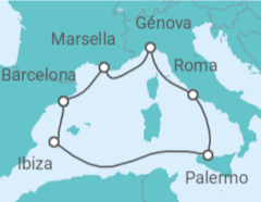 Itinerario del Crucero Italia, España, Francia - MSC Cruceros