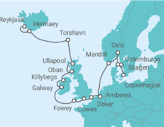 Itinerario del Crucero Escandinavia, las Islas Británicas y el Eclipse solar - Seabourn