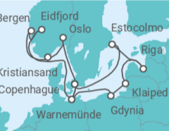 Itinerario del Crucero Fiordos Noruegos y Capitales Bálticas - MSC Cruceros