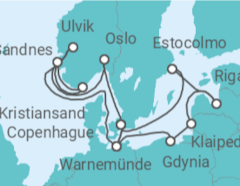 Itinerario del Crucero Fiordos Noruegos y Capitales Bálticas - MSC Cruceros