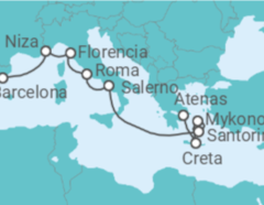 Itinerario del Crucero Islas griegas: Italia, Francia y Grecia - NCL Norwegian Cruise Line