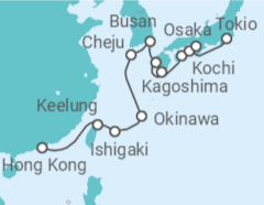 Itinerario del Crucero Jardines de Té Atemporales - Oceania Cruises