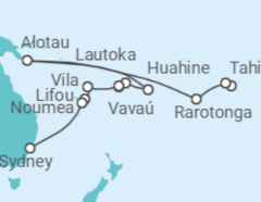 Itinerario del Crucero Tramo vuelta al mundo: de Papeete a Sidney - Oceania Cruises