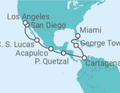 Itinerario del Crucero Tramo vuelta al mundo: de Miami a Los Ángeles - Oceania Cruises