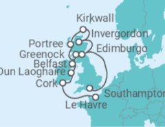 Itinerario del Crucero Reino Unido - Oceania Cruises