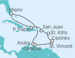 Itinerario del Crucero Escape exótico del Caribe - Oceania Cruises