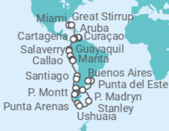 Itinerario del Crucero Del Caribe al Cabo de Hornos - Oceania Cruises