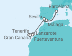 Itinerario del Crucero Islas Canarias - AIDA