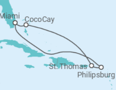 Itinerario del Crucero Caribe Oriental & CocoCay - Royal Caribbean