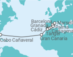 Itinerario del Crucero Transatlántico: Francia y España - NCL Norwegian Cruise Line