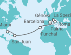 Itinerario del Crucero Desde Génova a Miami - MSC Cruceros
