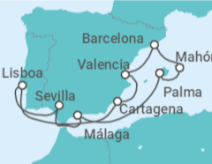 Itinerario del Crucero España, Portugal y Baleares - AIDA