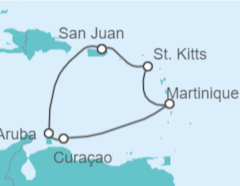 Itinerario del Crucero Atardeceres en las Antillas Menores - Virgin Voyages