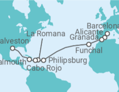 Itinerario del Crucero Transatlántico: Santo Tomás y Punta Cana - NCL Norwegian Cruise Line