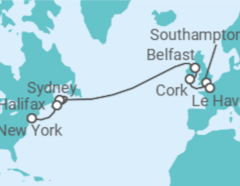 Itinerario del Crucero Transatlántico: Francia e Irlanda - NCL Norwegian Cruise Line