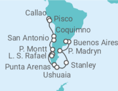 Itinerario del Crucero Panorama Patagónico - Oceania Cruises